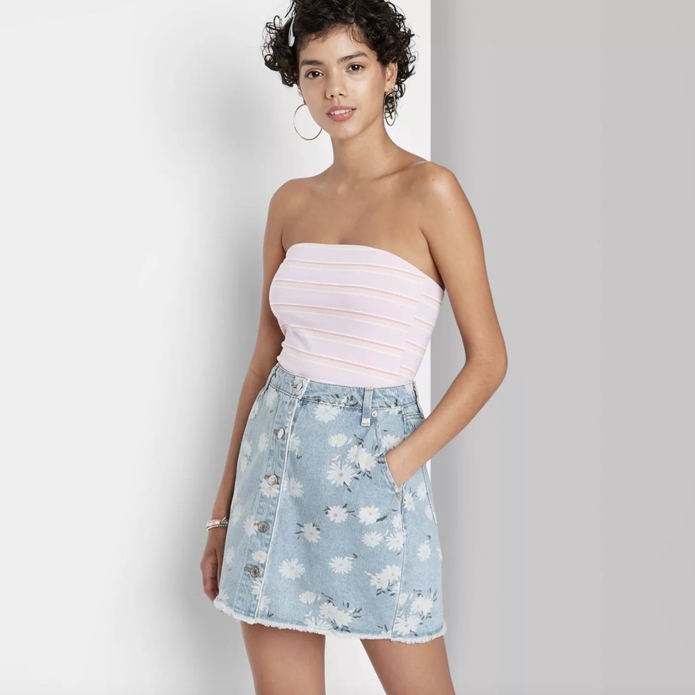 NWT Wild Fable Daisy Jean Mini Skirt